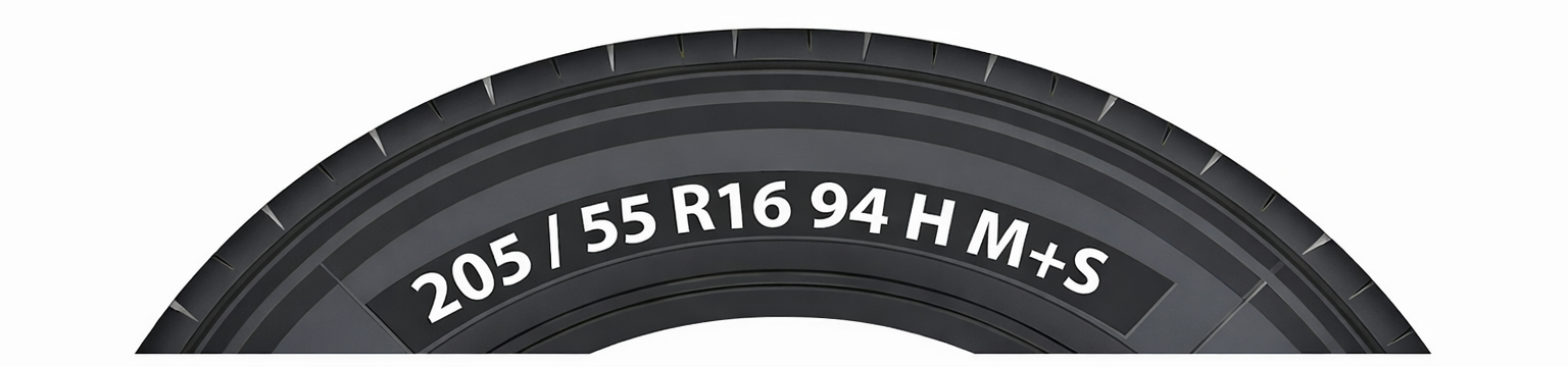 Esempio marcatura pneumatico: misura e indici